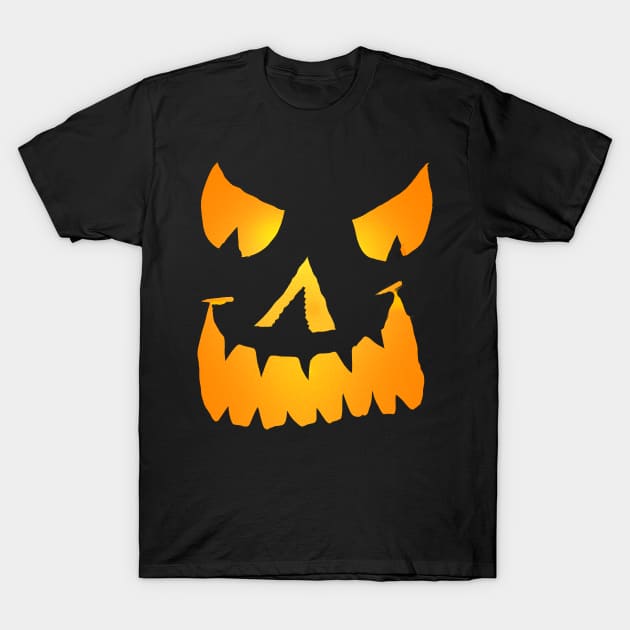 Evil Glowing Jackolantern Face 001 T-Shirt by Eric03091978